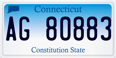 CT license plate AG80883