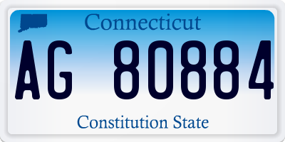 CT license plate AG80884