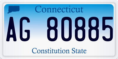 CT license plate AG80885