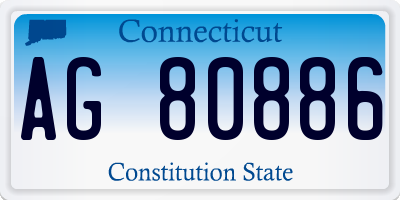 CT license plate AG80886