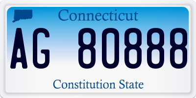 CT license plate AG80888