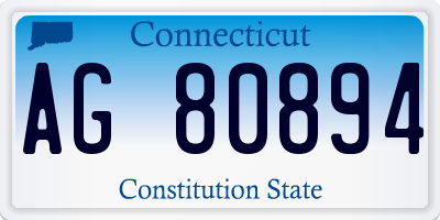 CT license plate AG80894
