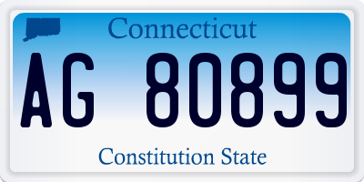 CT license plate AG80899