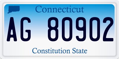 CT license plate AG80902