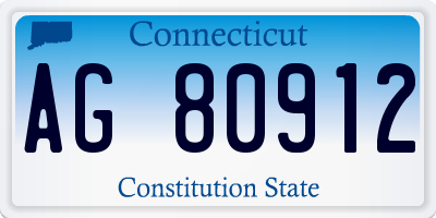CT license plate AG80912