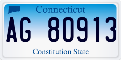 CT license plate AG80913