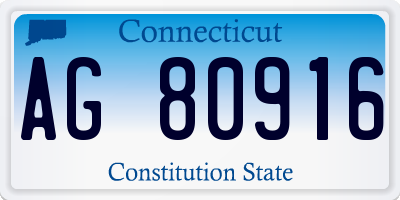 CT license plate AG80916