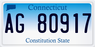 CT license plate AG80917