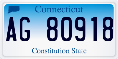 CT license plate AG80918