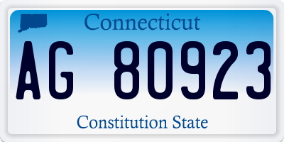 CT license plate AG80923