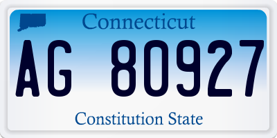CT license plate AG80927