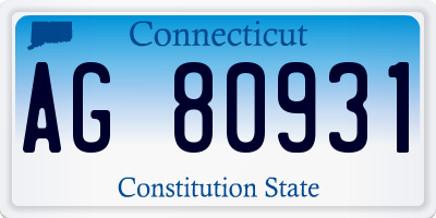 CT license plate AG80931