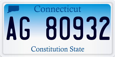 CT license plate AG80932