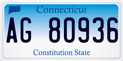 CT license plate AG80936