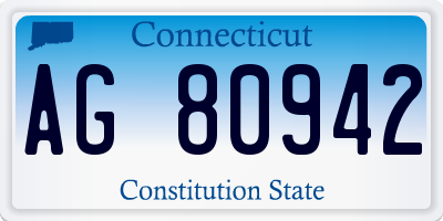 CT license plate AG80942
