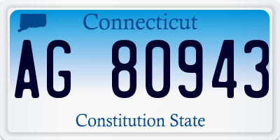 CT license plate AG80943