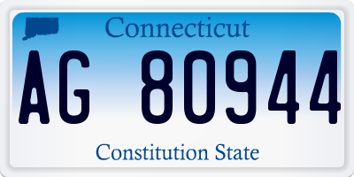 CT license plate AG80944