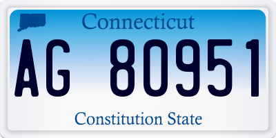 CT license plate AG80951