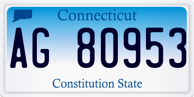 CT license plate AG80953