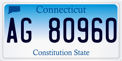 CT license plate AG80960
