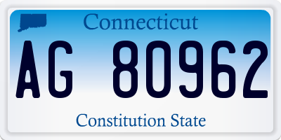 CT license plate AG80962