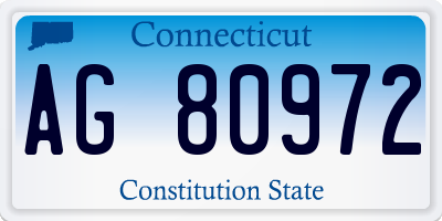 CT license plate AG80972