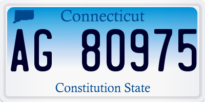 CT license plate AG80975