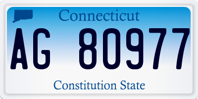 CT license plate AG80977