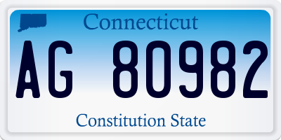 CT license plate AG80982