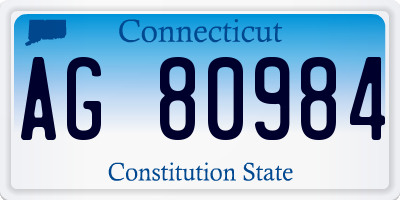 CT license plate AG80984