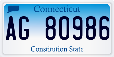 CT license plate AG80986