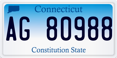 CT license plate AG80988