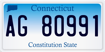 CT license plate AG80991