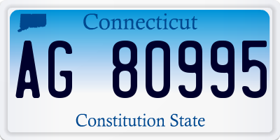 CT license plate AG80995