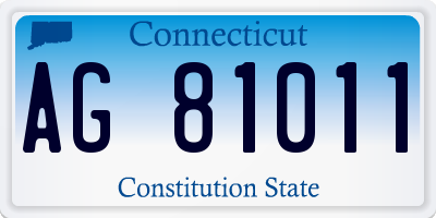 CT license plate AG81011