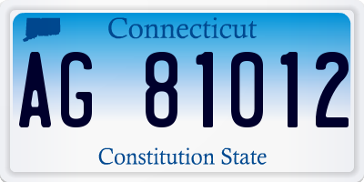 CT license plate AG81012