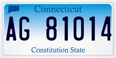 CT license plate AG81014