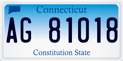 CT license plate AG81018