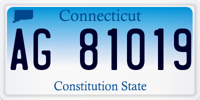 CT license plate AG81019