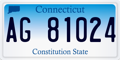 CT license plate AG81024
