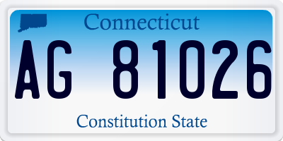 CT license plate AG81026
