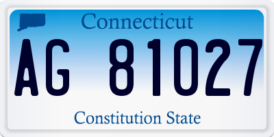 CT license plate AG81027