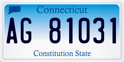 CT license plate AG81031