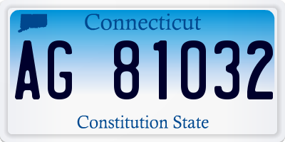 CT license plate AG81032