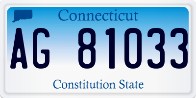 CT license plate AG81033