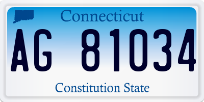 CT license plate AG81034