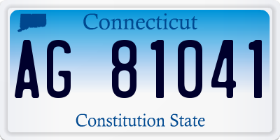 CT license plate AG81041