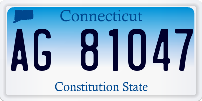 CT license plate AG81047