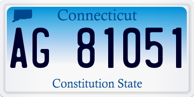 CT license plate AG81051