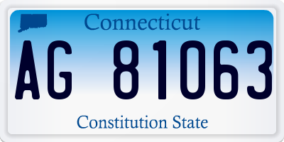 CT license plate AG81063